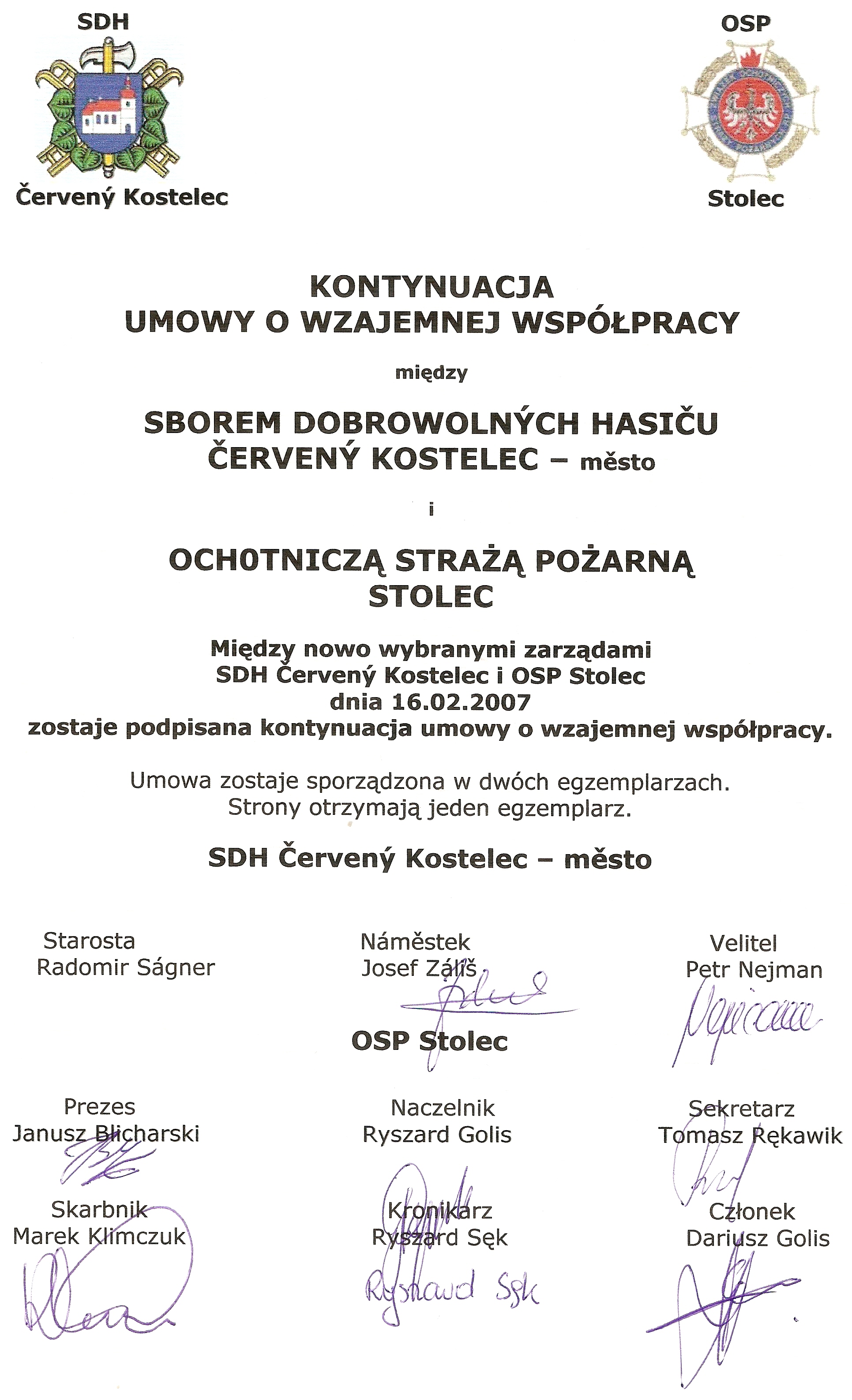 Kontynuacja współpracy z Czechami